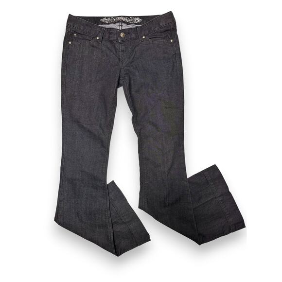 Y2K Express Stella Flare Dark Charcoal  Low Rise Jeans Size 6 - Picture 3 of 16